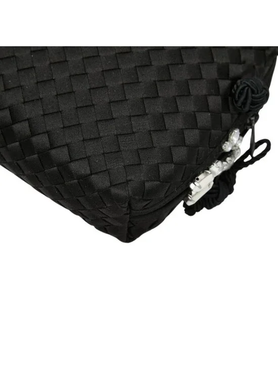 Bottega Veneta Intrecciato Crossbody Shoulder Bag Black Satin Visual - Picture 6 of 10